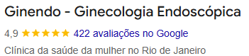 Ginendo: nota 4,9 e 422 avaliações no Google